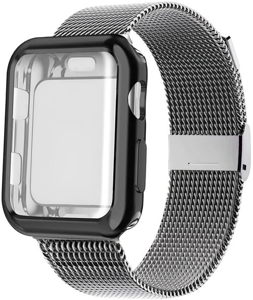 Magnetic Milan metal wrist strap for Apple Watch in multiple colours with matching case.