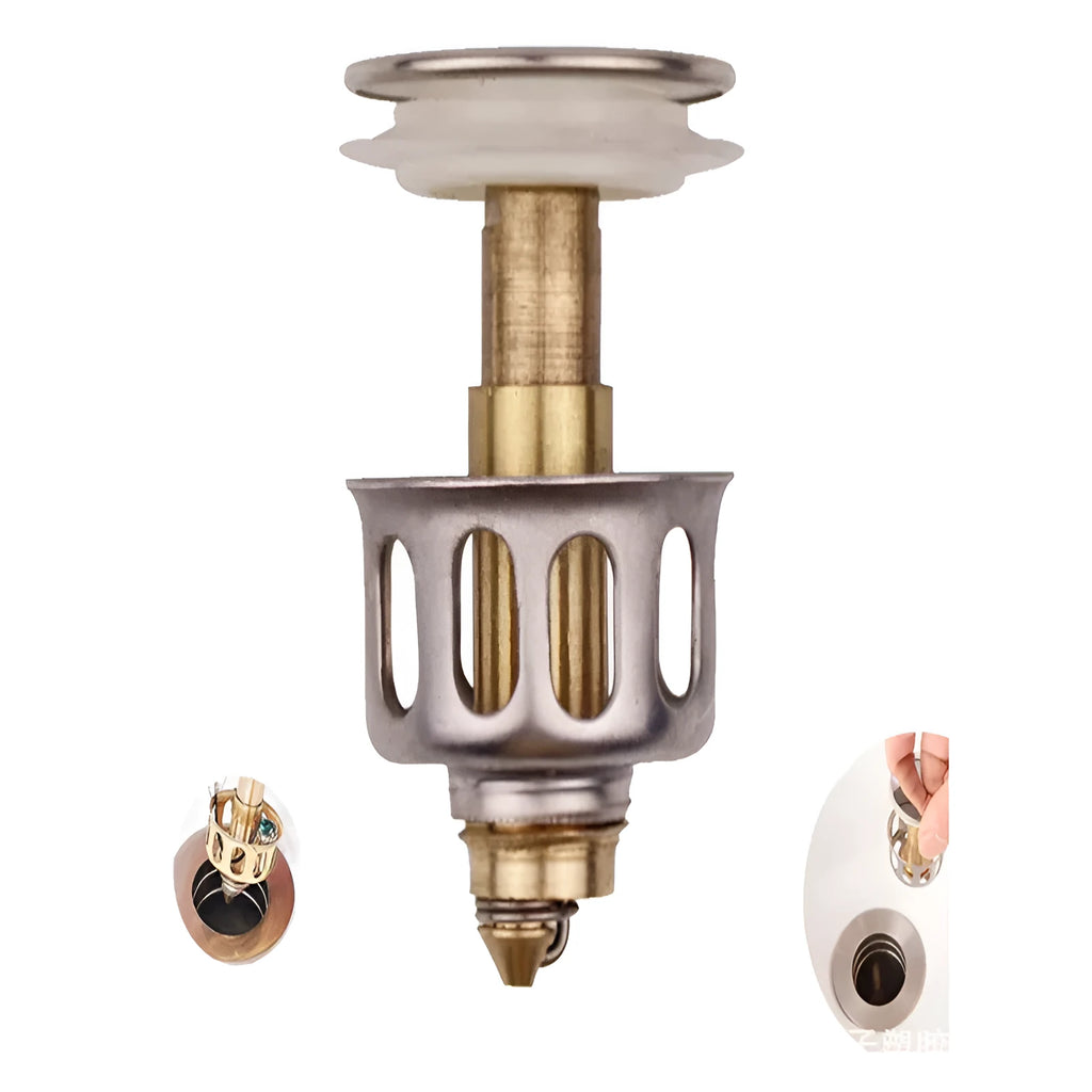 Copper water filter element in white for single basin kitchen sink with manual press