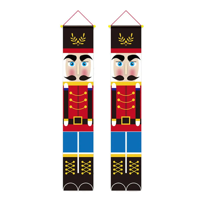 Christmas cloth poster featuring Santa Claus design, measuring 115x40cm, for window decoration