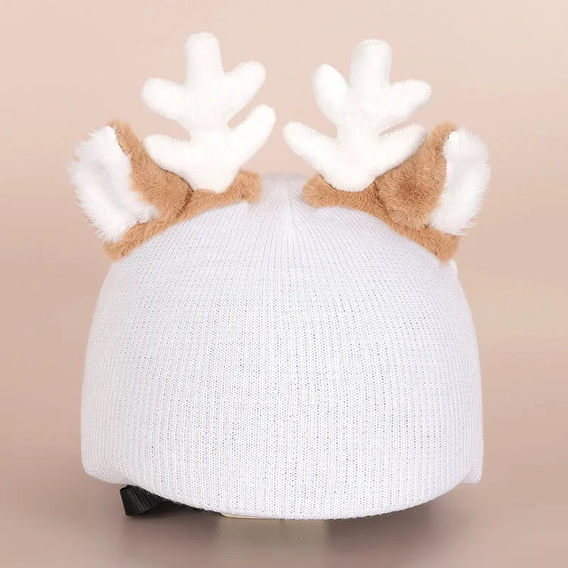 A soft plush cartoon character helmet cover for ears, shown in M size.