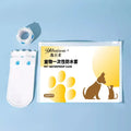 White disposable waterproof shoe covers for dogs with non-slip soles in S and M sizes