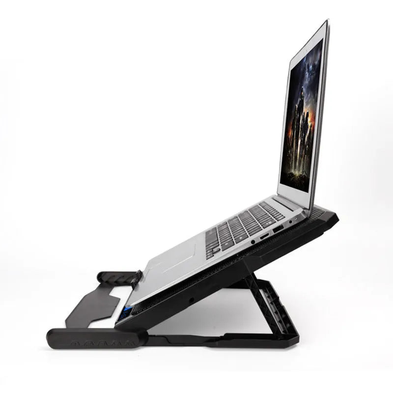 Metal mesh laptop cooling board with LCD display and six-speed control for notebooks