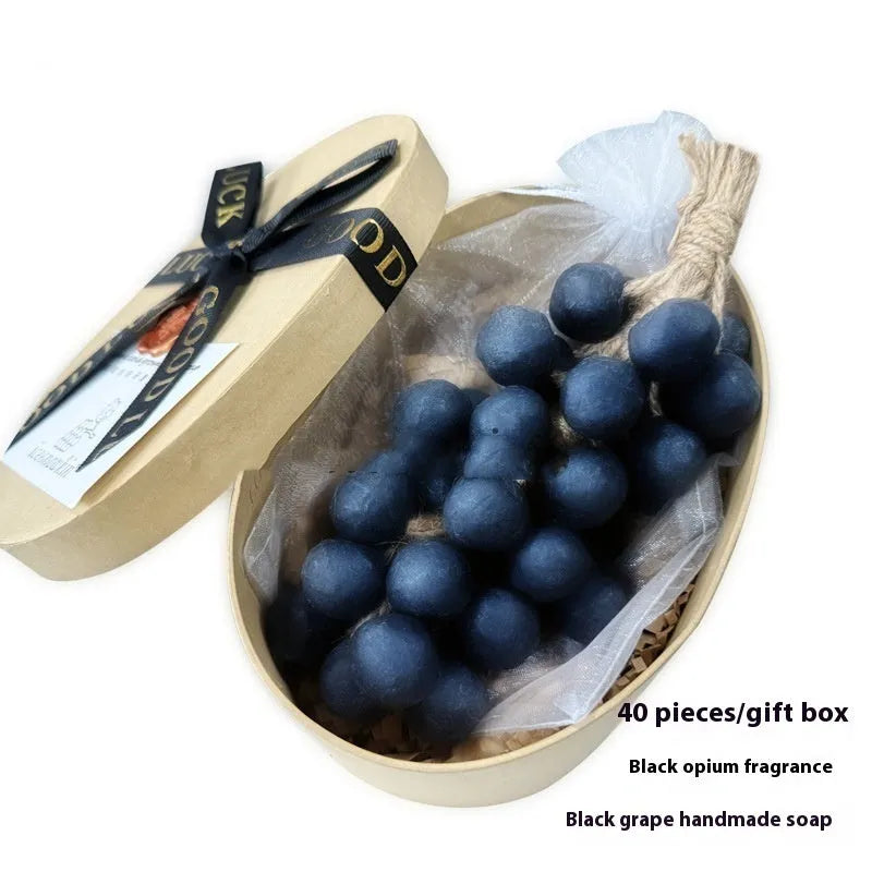 Handmade grape and litchi cleansing soap bars in 120g size with different packaging options