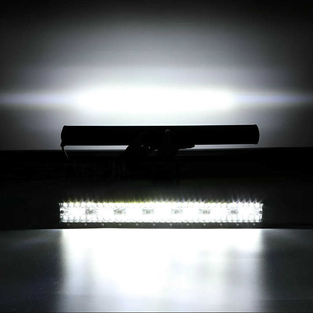 Automotive LED strip light three-row work light 12-24V aluminium housing with mounting bracket