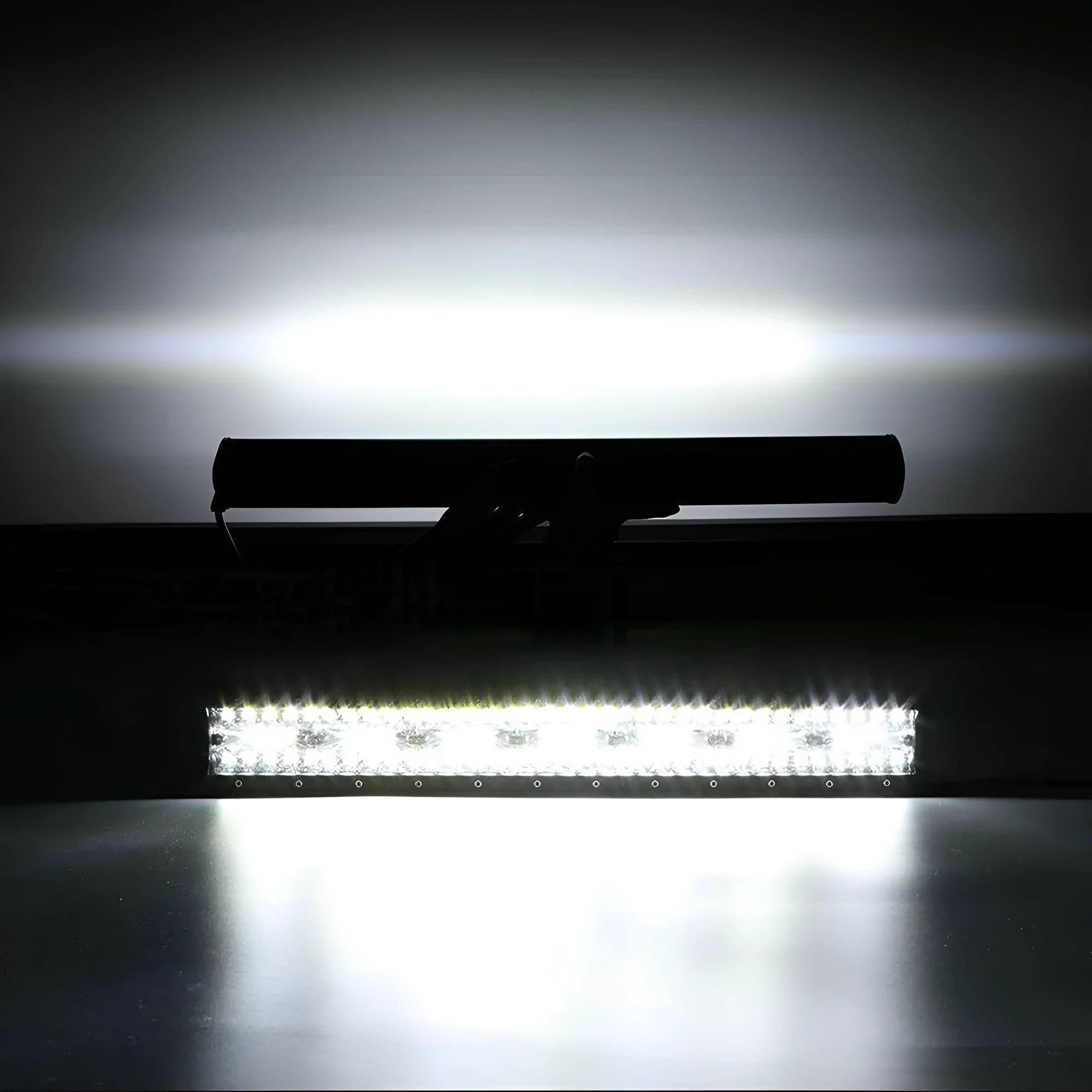 Automotive LED strip light three-row work light 12-24V aluminium housing with mounting bracket