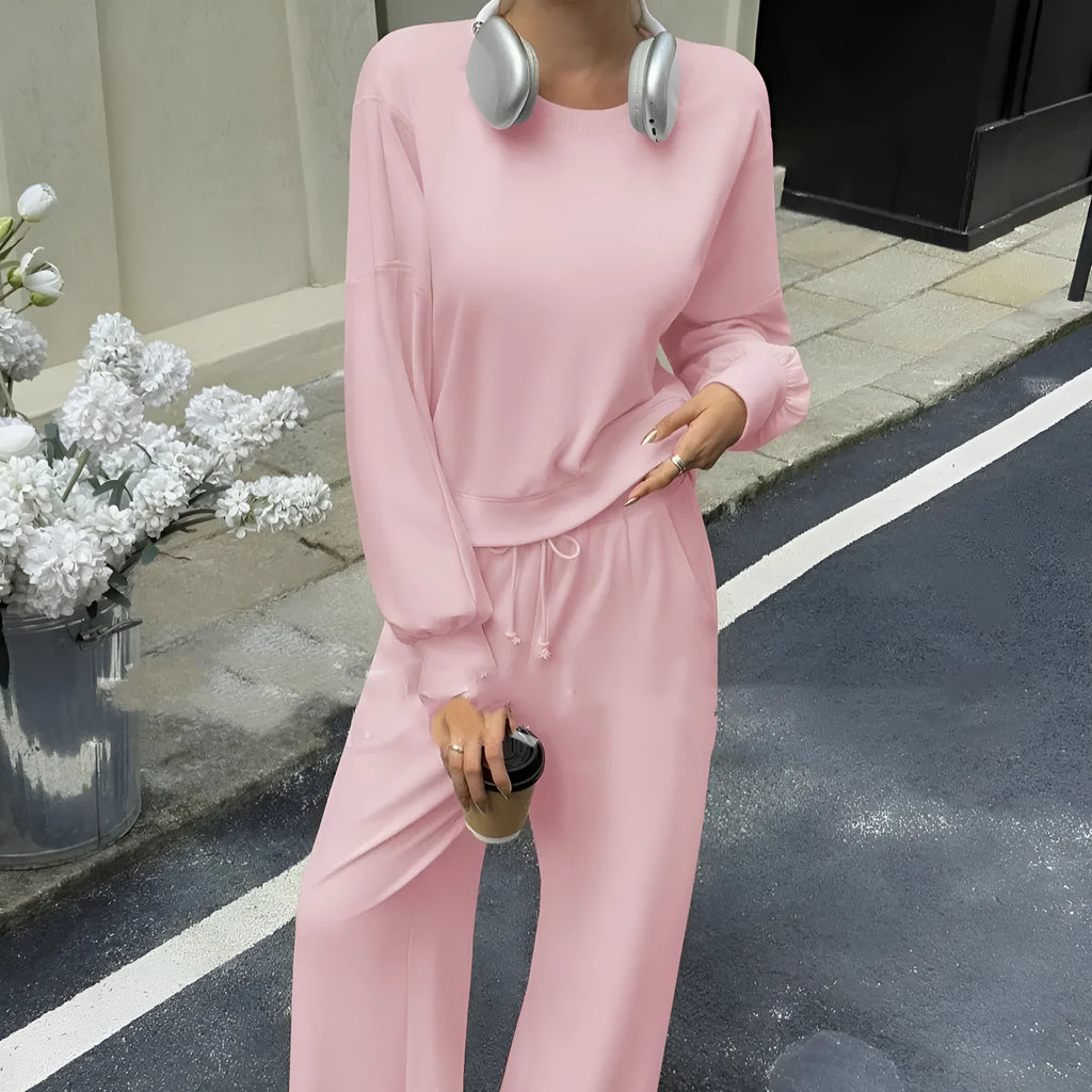 Women's casual two-piece trousers set in polyester fabric with street hipster styling