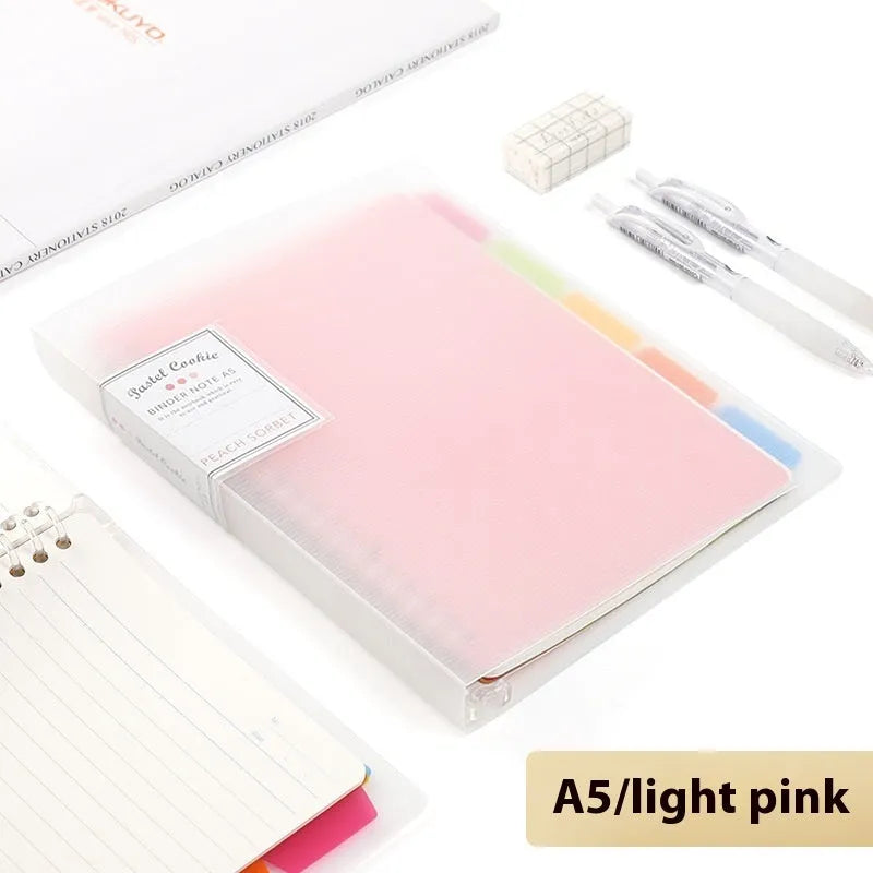 Refillable spiral notebook in A5 and B5 sizes with colourful PP cover options