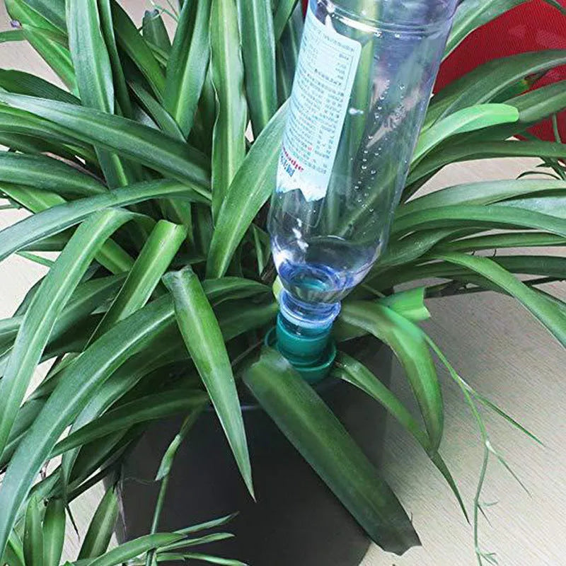 Green ceramic plant watering dripper device for cola bottle irrigation