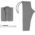 Brazilian Jiu-Jitsu gi uniform set showing top and trousers in a cotton blend fabric.
