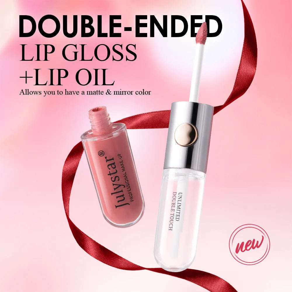 Women's fashion lip gloss tube in 6ml size showing range of nine colour style options.