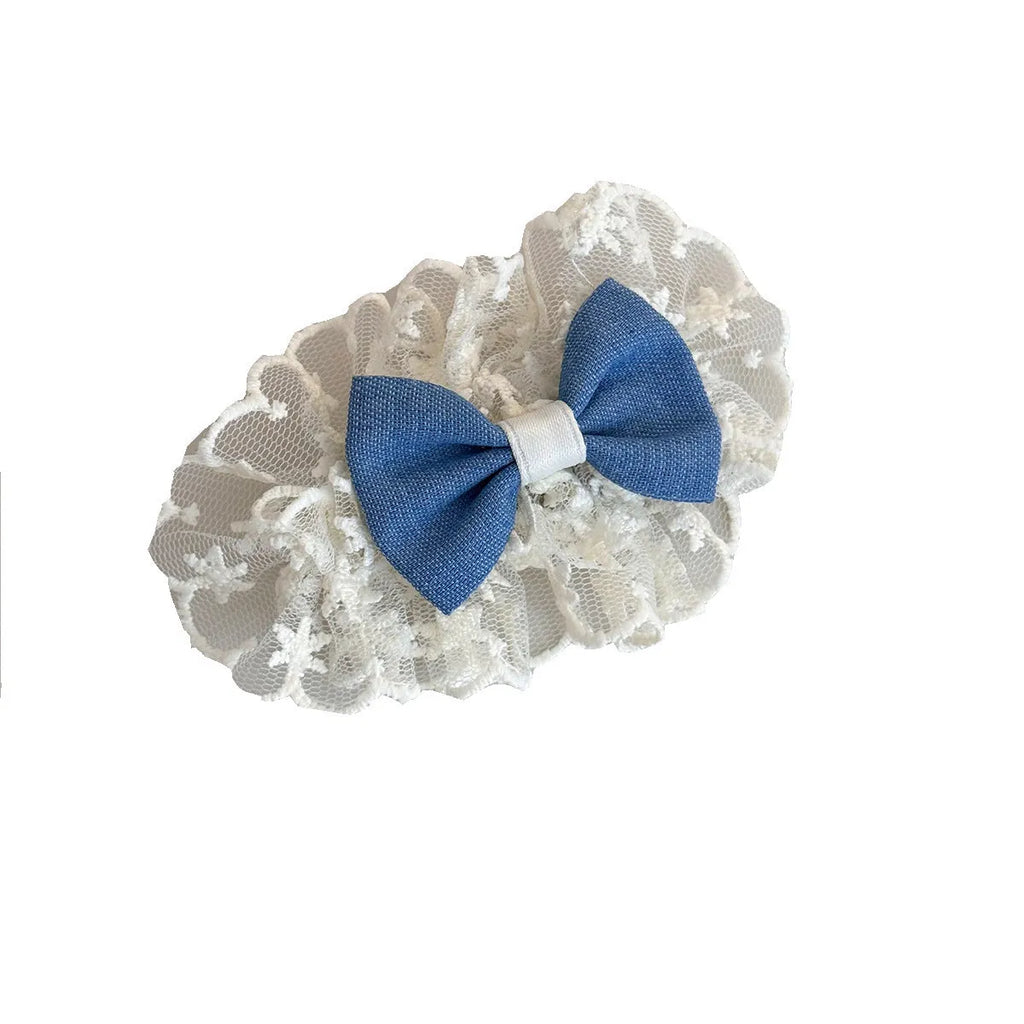 Fabric hair clips with lace, bow, and pearl butterfly designs for women