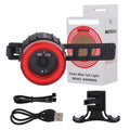 Black intelligent induction brake taillight for bicycles with aluminium alloy construction and dual mounting brackets