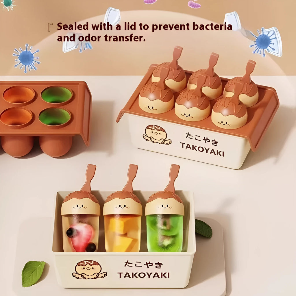 Plastic octopus balls creative ice cream box mould for making takoyaki shaped frozen treats