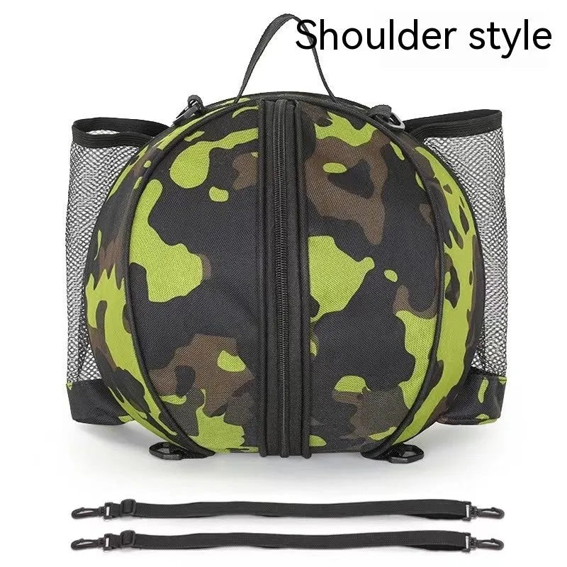 Oxford cloth basketball training bag showing 9 litre capacity with shoulder carrying options