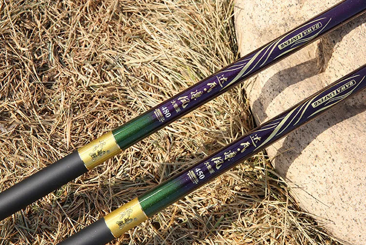 High carbon 7 section fishing rod, 81 g, 78 mm shrunken length, super hard 6H19 tune stream rod.