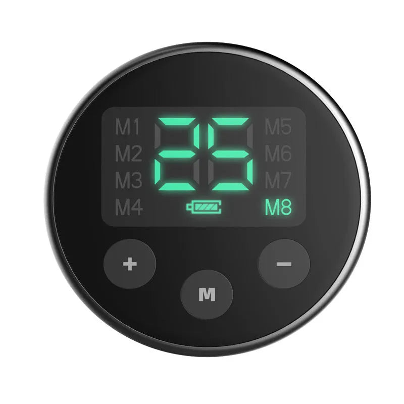 EMS abdominal belt with blue host unit and wireless remote control for muscle stimulation