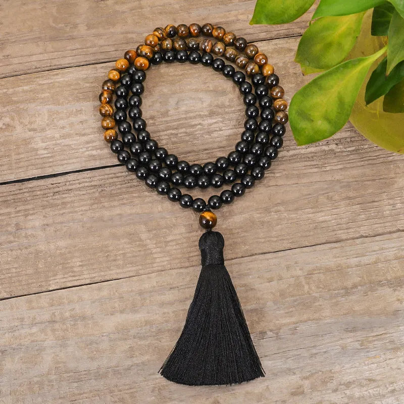 Tiger eye stone tassel chain with 81cm adjustable length for bracelet or necklace wear