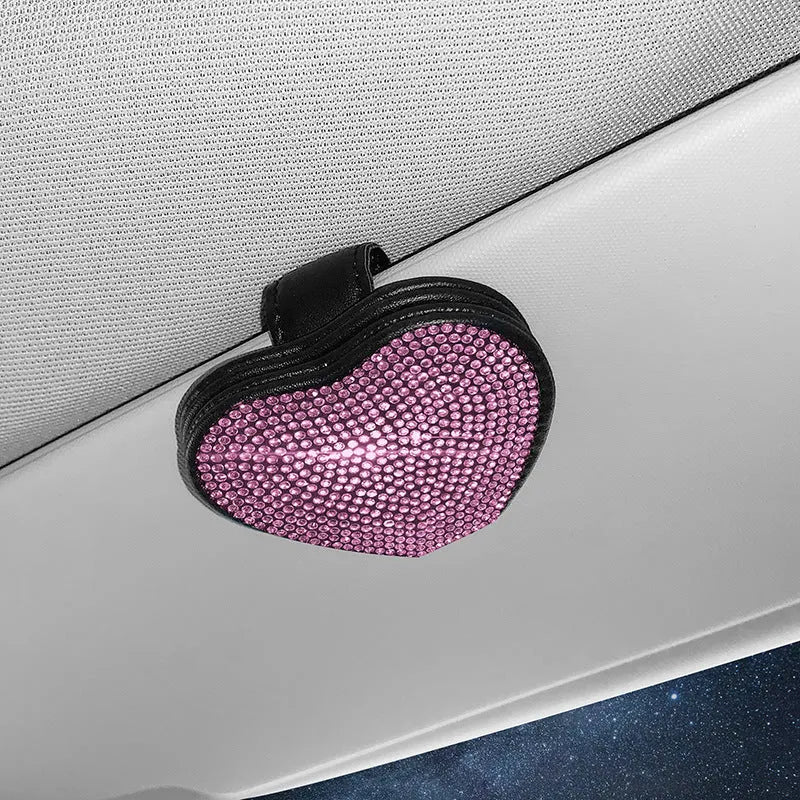 PU leather magnetic car sun visor clip for sunglasses and tickets in multiple colour options.