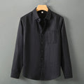 Linen long sleeve shirt in Chinese cardigan style with loose fit for sun protection