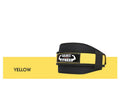 Nylon fitness weightlifting waistband belt in black colour showing adjustable sizing for adult training