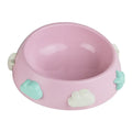Anti-skid plastic dog bowl in trumpet size blue sky and white clouds colour