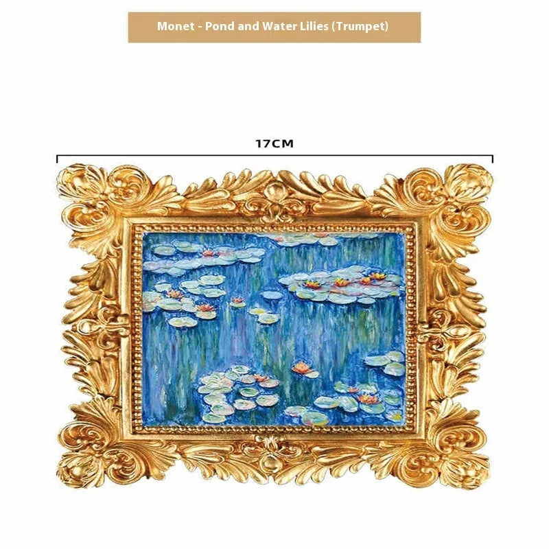 DIY oil painting kit showing epoxy pottery base, propylene pigments and brushes for creating famous art reproductions