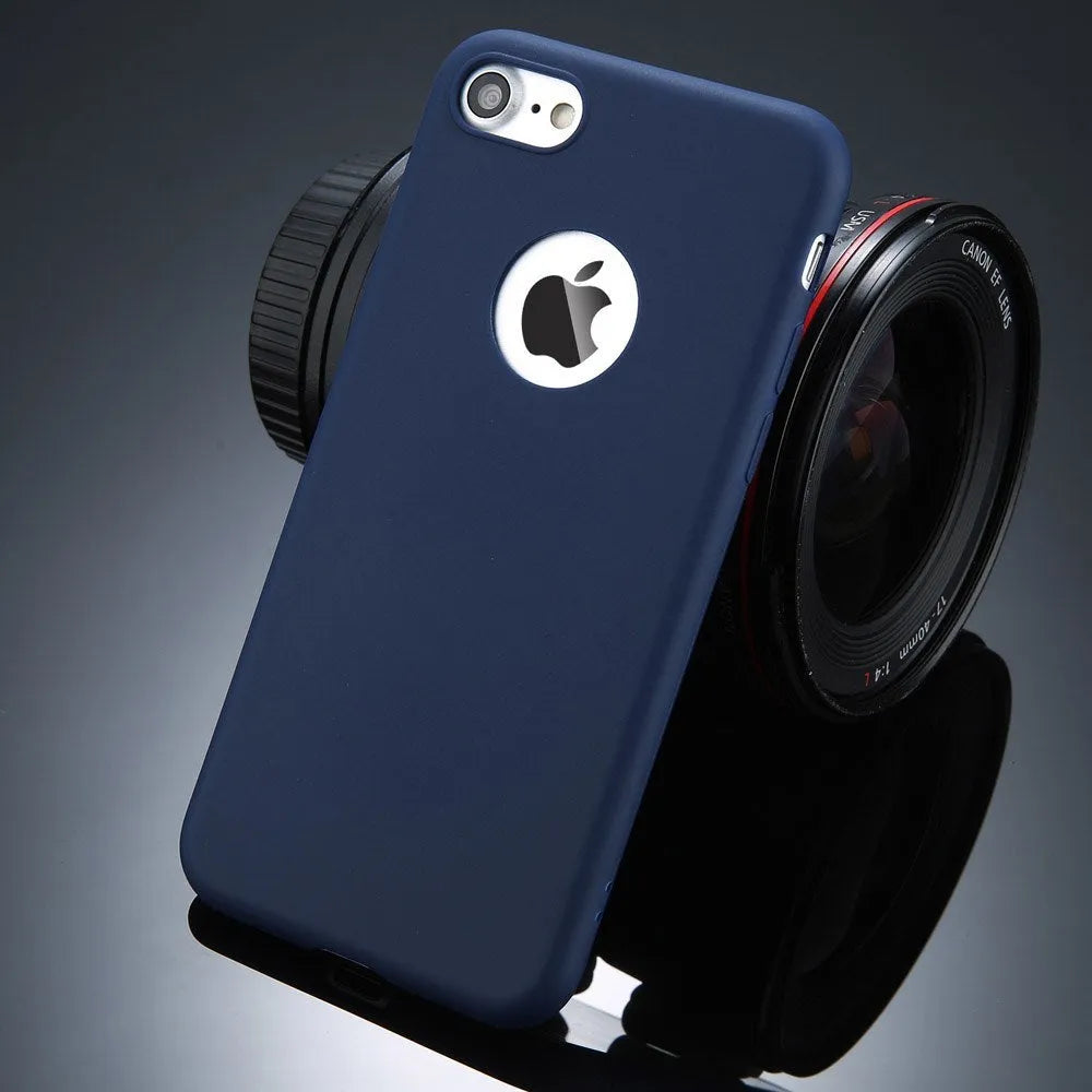 Candy colour soft silicone TPU phone case for iPhone, shown in various colours.