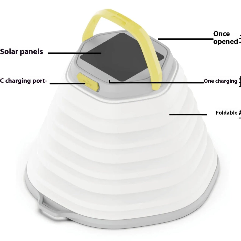 White plastic camping lamp with large capacity LED lighting and single-key switch