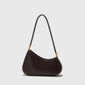 Women's oval retro underarm bag in PU leather with single strap and zipper compartment