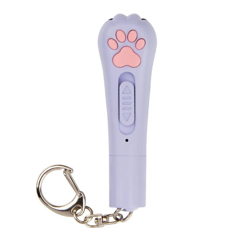 Infrared charging cat teasing stick with laser patterns and LED moonlight lamp in blue colour