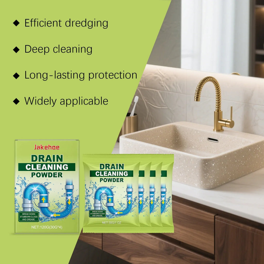 Tub of drain cleaning powder with sodium hydroxide, 120g capacity