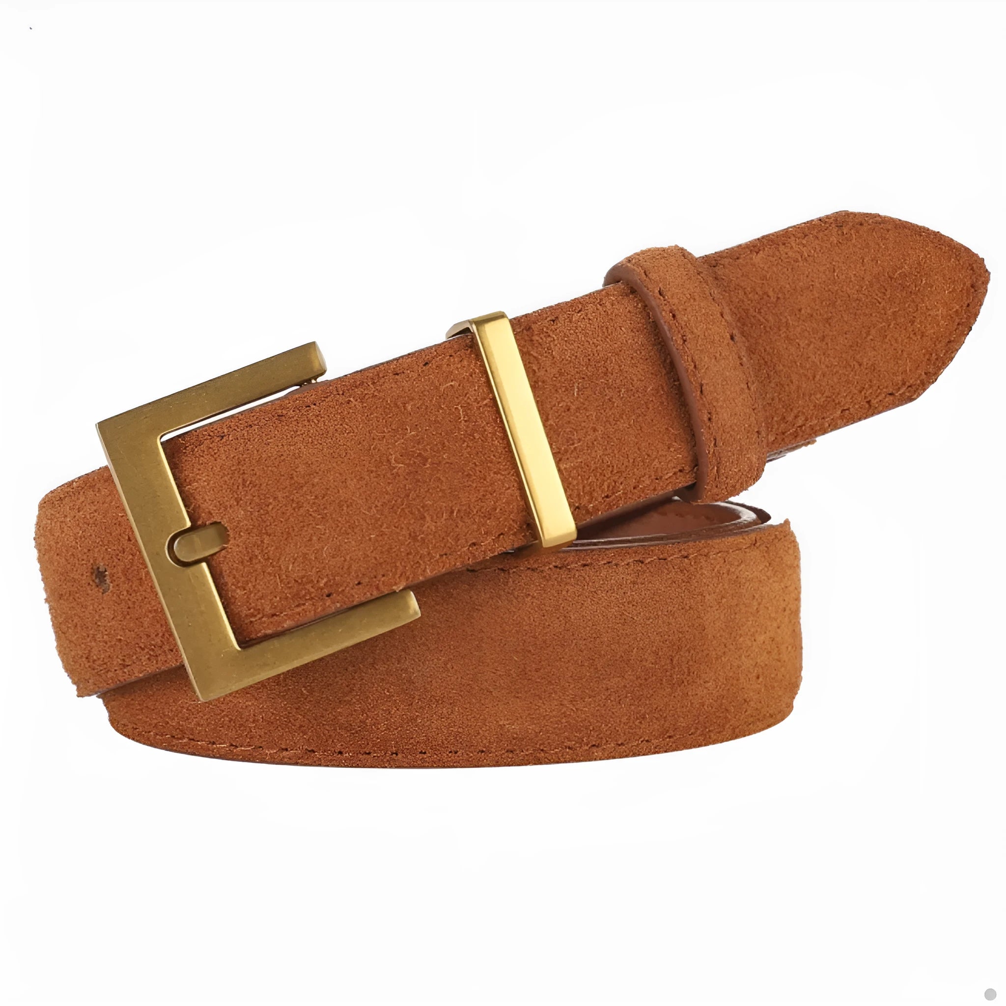 Ladies' black genuine leather belt with a silver quadrilateral pin buckle on a 100cm length.