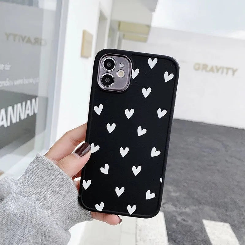 TPU phone case with all-inclusive lens cover and multi-flower chrysanthemum painted design for iPhone