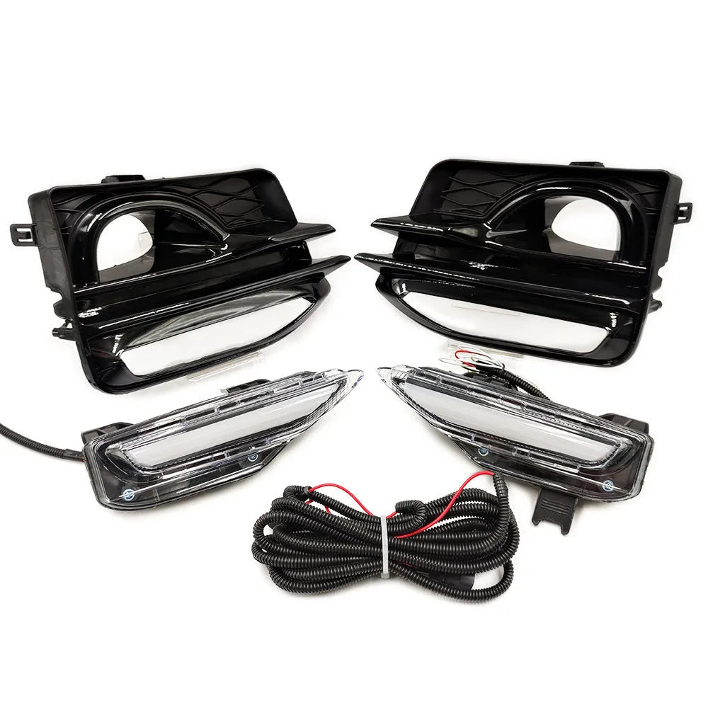 Infiniti Q50 Q70 front bumper LED turn signal and daytime running lamp unit with ABS housing
