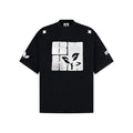 Men's cotton short sleeve T-shirt with embroidered letter pattern, loose pullover, black blue melange gray, sizes M L XL