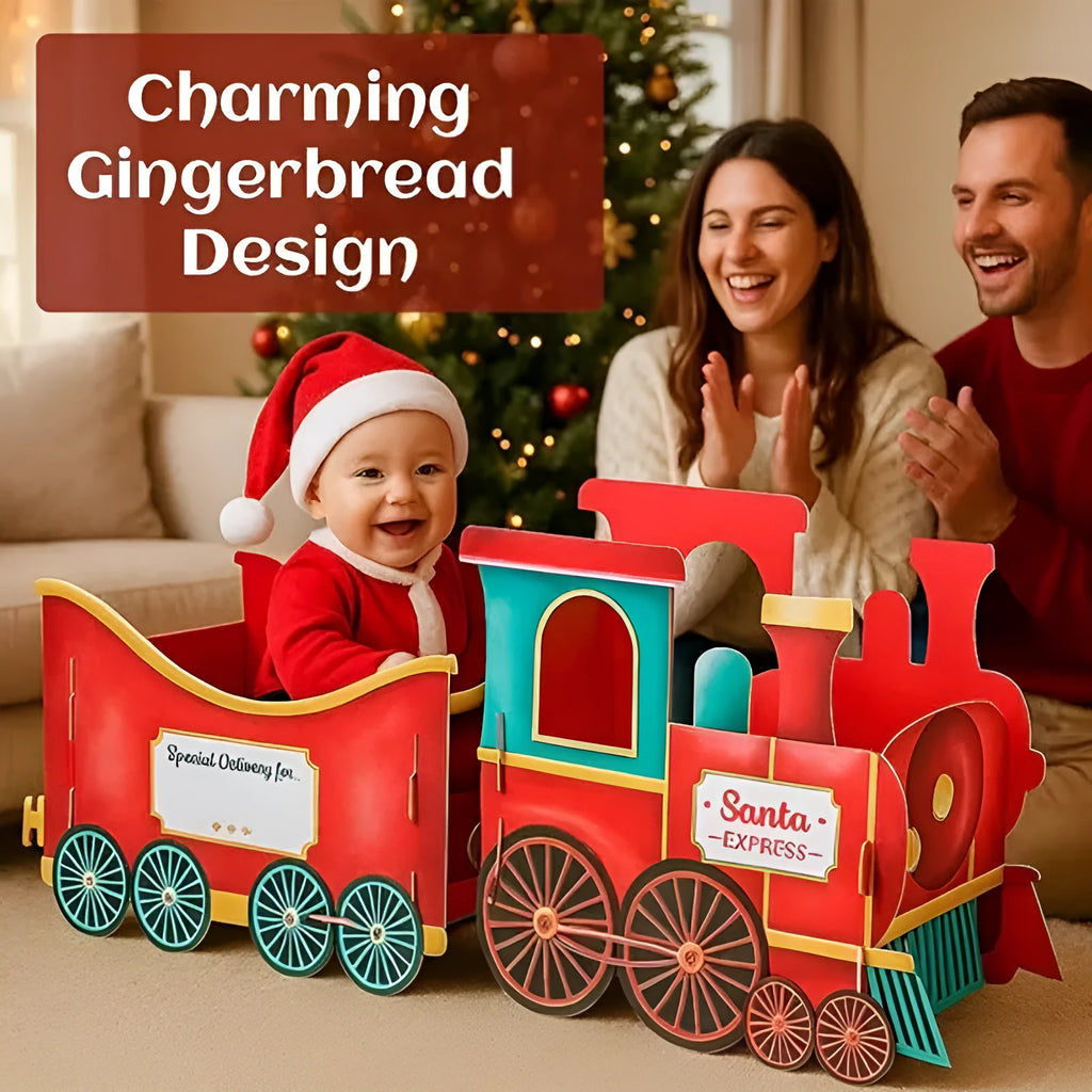 Santa Claus gift train decoration plastic American style Christmas holiday display model