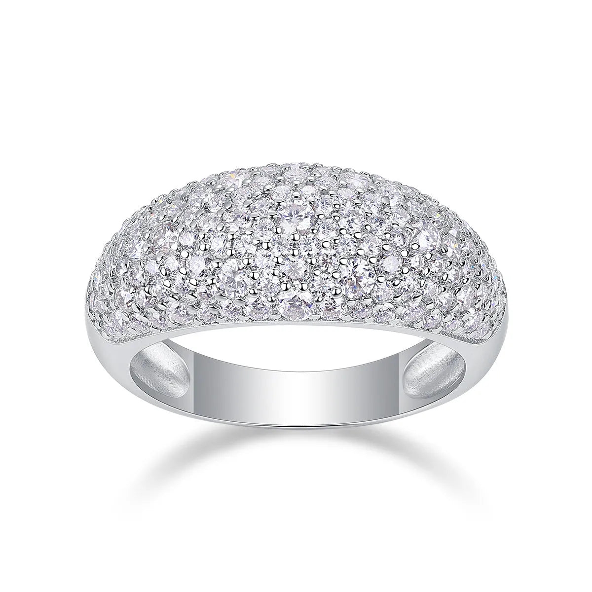 Moonlit Night Stars moissanite wedding ring set in platinum-plated S925 silver, gift boxed