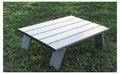 Silver aluminium alloy folding table and chair set, packed size 42 x 29 x 12 cm, for camping and garden use