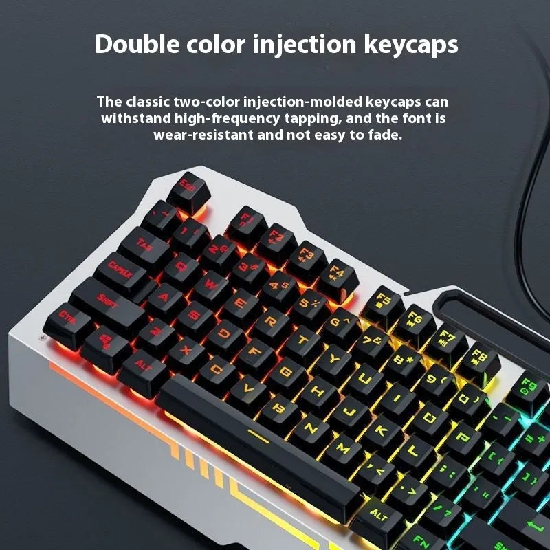 F3010 black and white mechanical keyboard bundles with mouse and headset on a desk