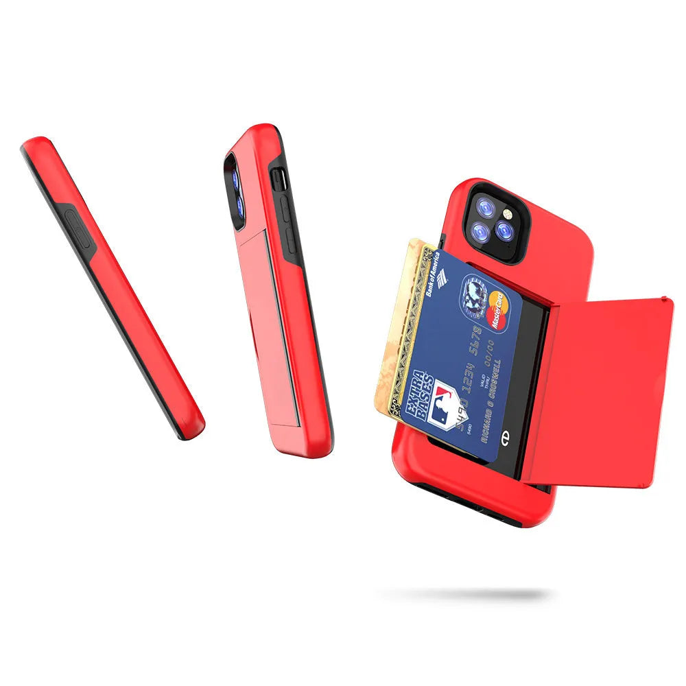 Simple solid-colour iPhone 11 case in black, red, pink, blue, dark blue, and purple options.