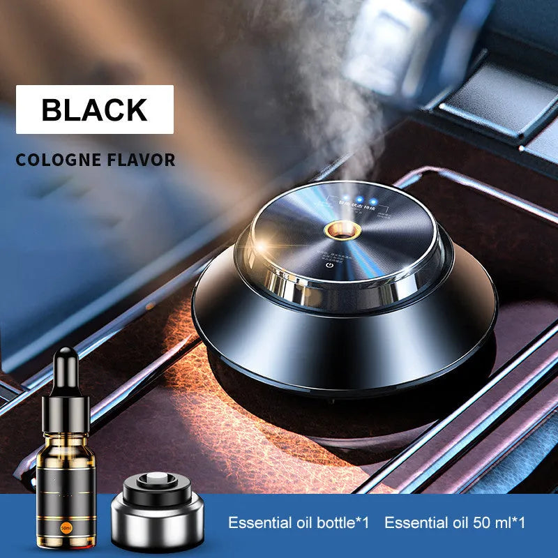 Black butterfly design metal car aromatherapy unit with USB cable and essential oil bottle