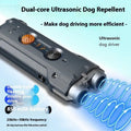 Grey high-power ultrasonic dog repellent with ABS shell and hanging rope