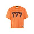 Retro style loose fit summer t-shirt in black, white, purple, and orange colours
