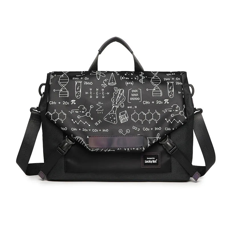 Oxford cloth laptop bag with letter pattern, two size options, water-resistant design for tablets and gaming notebooks