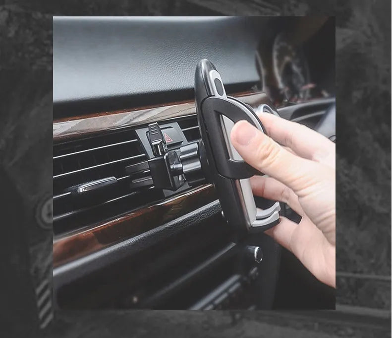 Universal mobile phone holder attached to car air conditioning outlet