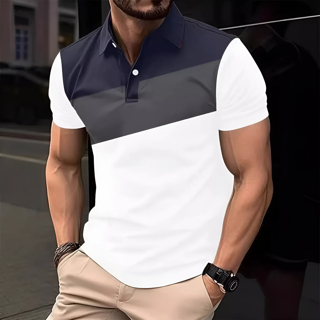 Men's loose fit short sleeve t-shirt with a 3D digital printed pattern in a solid colour.