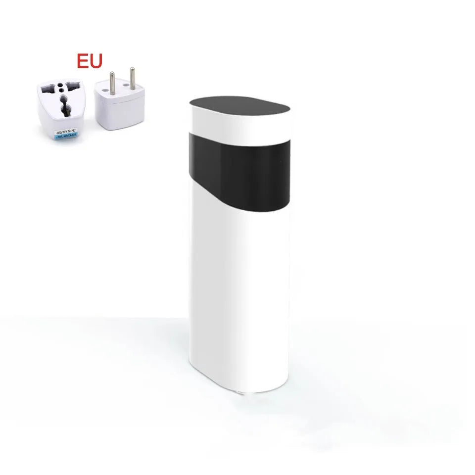Black and green desktop water dispenser with temperature control settings and nano heating film