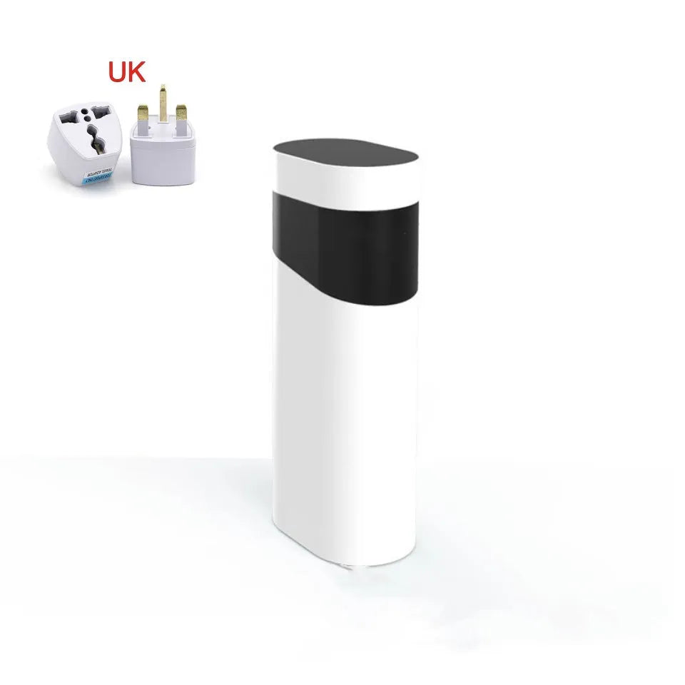 Black and green desktop water dispenser with temperature control settings and nano heating film