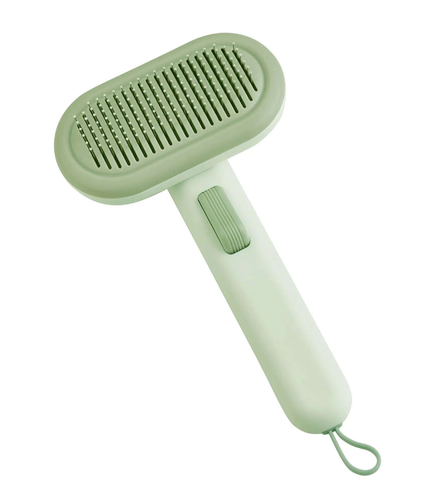 Large pet grooming comb with integrated shaver in light green, pink, or light grey for cat and dog hair removal