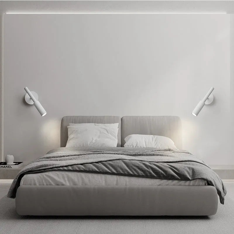 Modern wrought iron wall lamp in black or white with three light options